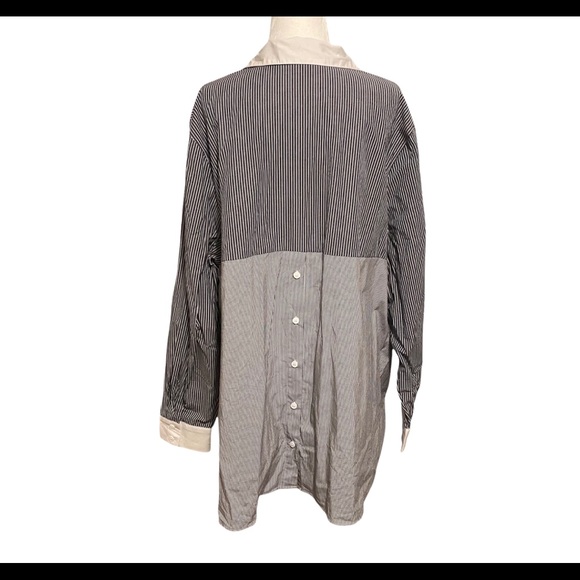 ADDITION ELLE STRIPED BUTTON DOWN BLOUSE SHIRT PLUS SIZE 2X - Picture 4 of 8